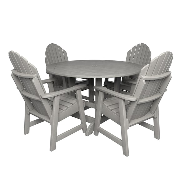 Highwood Usa Hamilton 5pc Round Outdoor Patio Furniture Dining Set AD-DNA48-HGR - main